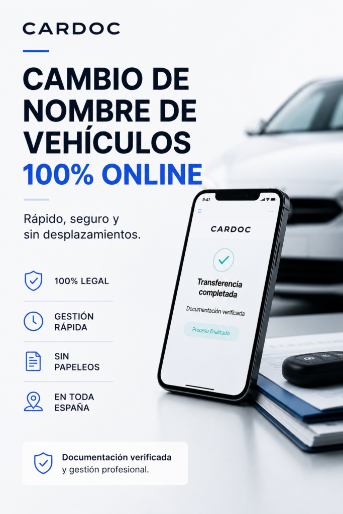 Cambio de titularidad coche online Cardoc