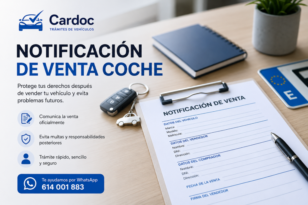 notificación de venta coche